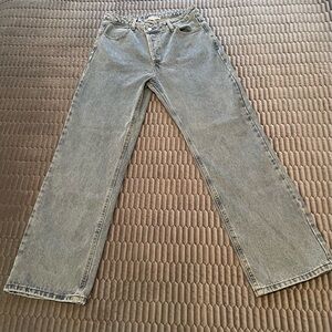 Et Clet Criss Cross Asymmetrical Light Wash Jeans Size Medium 100% Cotton